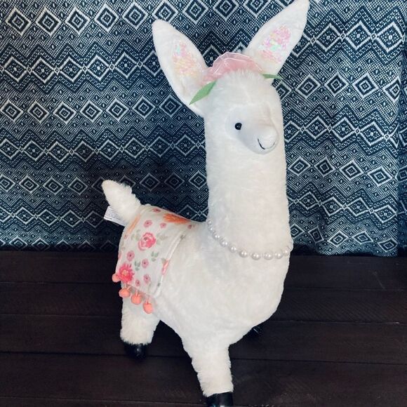Plush Spring Llama Alpaca Stuffed Animal Decor Statue - Picture 2 of 8